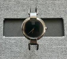 LADIES ESQ BY MOVADO SWISS E5364 STAINLESS STEEL WITH BLACK FACE WATCH