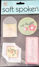 me & my BIG ideas Soft Spoken Embellishments - DELICATE BABY GIRL - 4 pcs