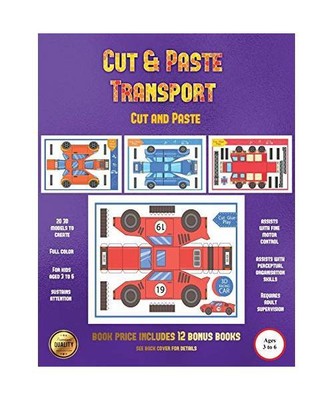 Cut and Paste (Cut and Paste Transport): 20 Full-Color Cut and Paste Kindergarte