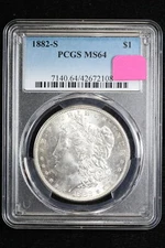 1882-S Morgan Dollar PCGS MS64 39TH