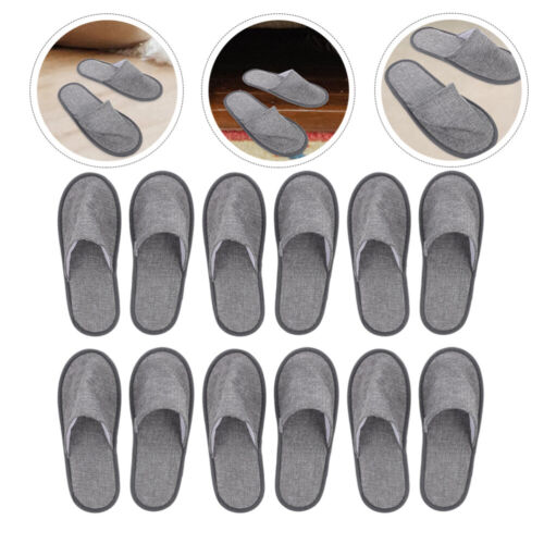6 Pairs Portable Folding Slippers Travel Guest Vacation Men and Women