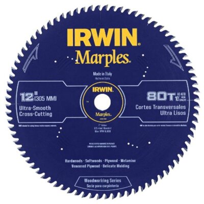 Irwin Tools  1807384 Marples 12'' 80Tooth Bevel Circular Saw Blade