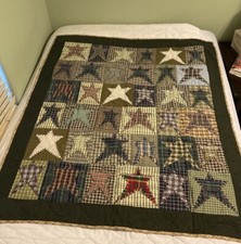 Quilt Blanket Five Point Star By Log America Appliqu Country Cottage 49 x 58