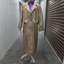 Essentials Vintage Size 12 Beige Long Raincoat Coat