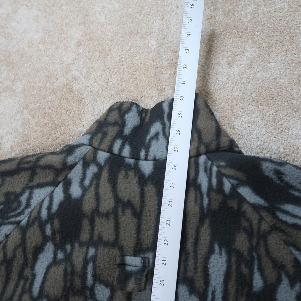 Vintage Cabela's Polar Fleece Zip Jacket Mens 2XL Green Camouflage