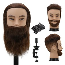 Male Mannequin Head with Human Hair 12'' Barber Mannequin Hair Cutting Styling