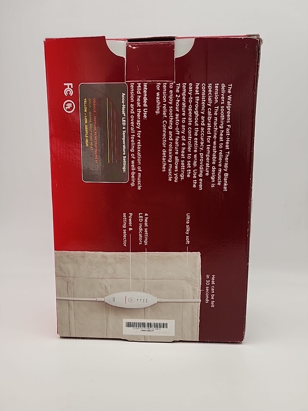 Walgreens Fast Heat Therapy Blanket Plush Size 25" x 56" Machine