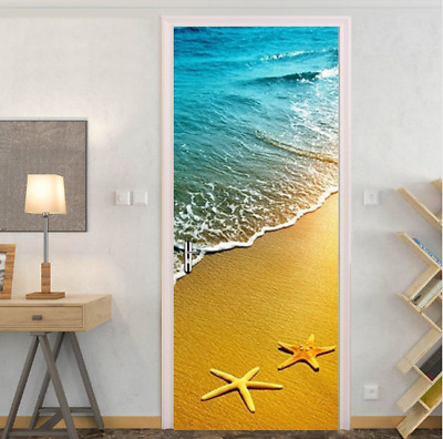 3D Ocean Beach Starfish Staircase Sticker Self-adhesive Wall Murals Wallpaper