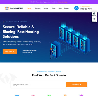 Hosting Websites Design zum Verkauf mit kostenlosem VPS Webhosting