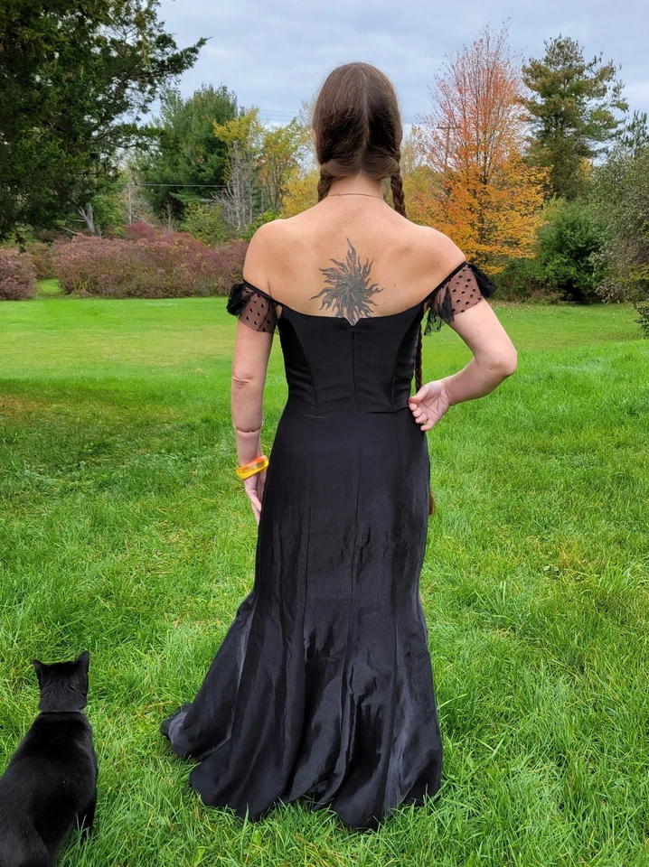 Vestido saxo sirena gunne negro vintage talla 9 Morticia Foto 2 de 4