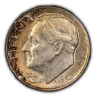 1954-D 10c Roosevelt Silver Dime - Speckled Rainbow Toning - SKU-Y5344