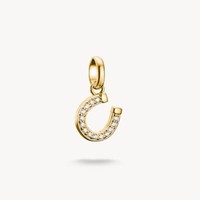 Thomas Sabo Charm AnhäNger Hufeisen Silber Vergoldet WeißE Steine CC1280-414-14