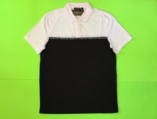 MICHAEL KORS Men  s Polo Short Sleeve T-Shirt Size SMALL White/Black MSRP 89.50