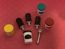 Barbie Doll Kitchen Littles ICE CREAM Food Lot