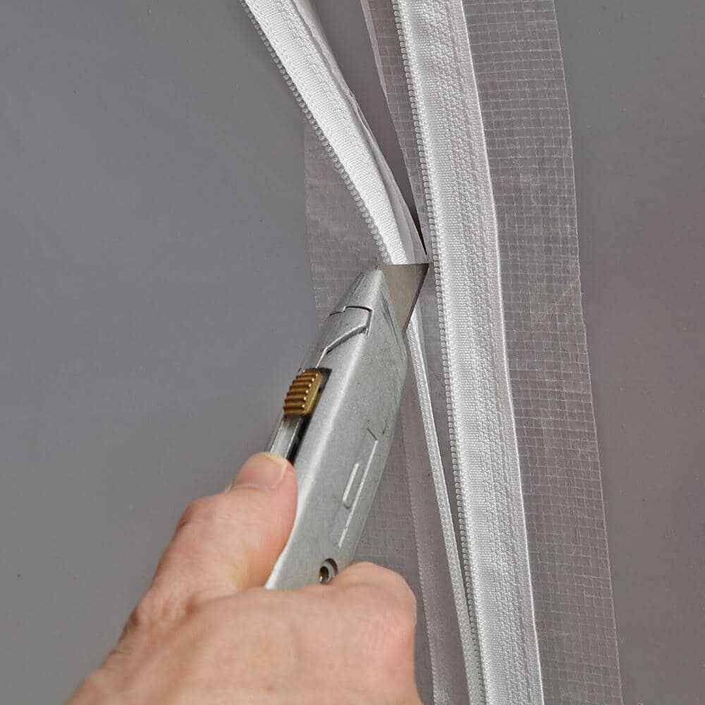 7 ft. Clear Tarp Zipper Door Compatible with Tarps and Plastic Sheeting