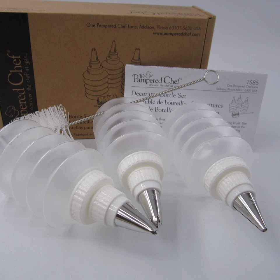 Pampered Chef Decorator Bottle Set 1585 Cookie & Cake Decorating New - Image 2 of 2