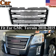 Front Bumper Grille Upper Grill Chrome Trim For 2010-2015 GMC Terrain SL SLE SLT