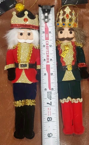 Christmas Shoppe Cloth Nutcracker Ornaments NWT Set Of 3 - Picture 7 of 10