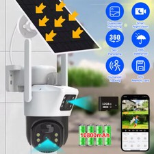 Dual Lens 4K WiFi Security Camera 8X Zoom Outdoor Home Night Vision CCTV PTZ US 