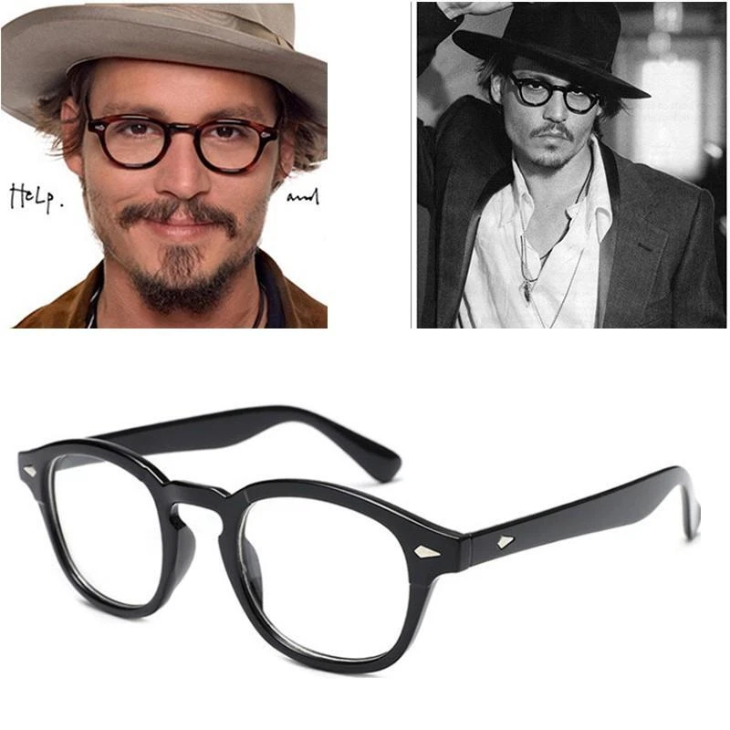Men's Spectacle Frame Johnny Depp Lemtosh Style Glasses Transparent Lens