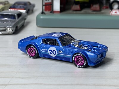 2023 Hot Wheels 1970 Pontiac Firebird Blue Custom Super Real Rider Wheel Swap