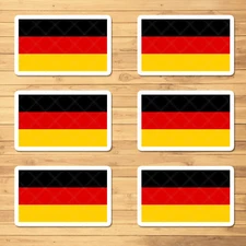 German Flag Sticker Pack - 6 High-Quality Vinyl Decals - Germany Flag