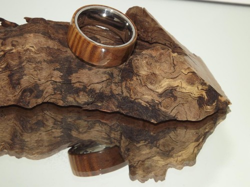 ((( SALE!!! ))) Elegant Hawaiian curly koa comfort ring size #13, R045 - Picture 8 of 8