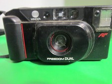 Minolta Freedom Dual 35mm Film Camera Point Shoot Auto Focus Black