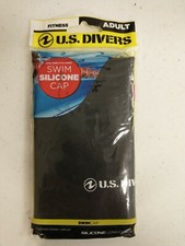 U.S. Divers Silicone Swim Cap, Adult, Black NIP