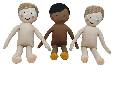 Pillowfort Kids Decorative Pillow Pal Dolls 3 Boys Bundle (CLOTHES NOT INCLUDED)