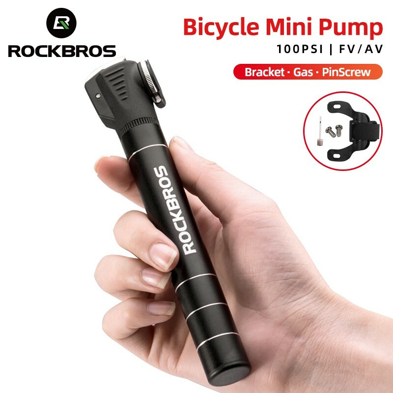 Mini bomba de aire de aleación de aluminio de luz portátil para bicicleta ROCKBROS FV/AV