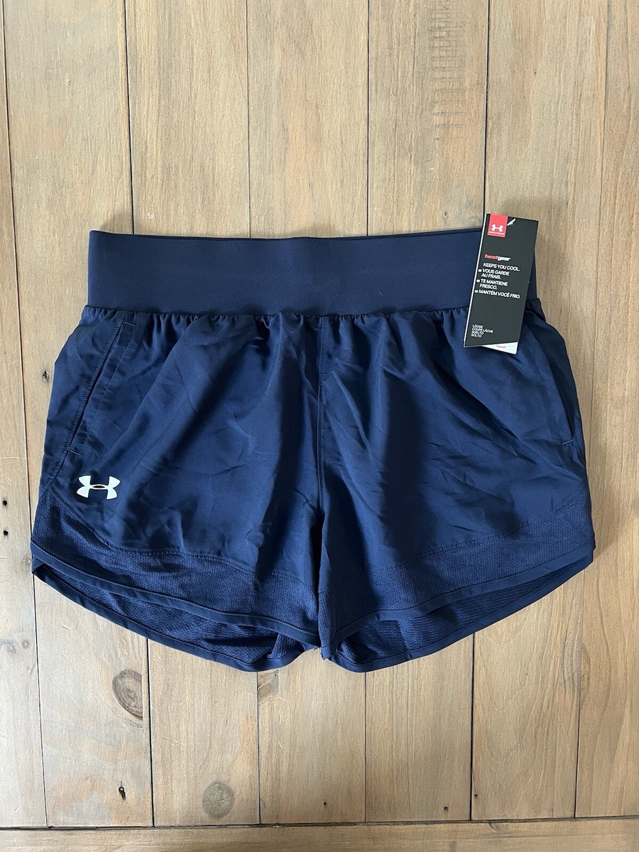 Under Armour Locker Woven Short Women's Small Navy Blue Pocket