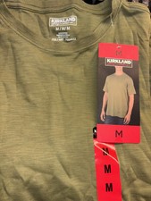 Kirkland Signature Men s Classic Cotton Crew Neck T Shirt Green, M NWT