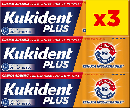 plus Crema Adesiva Doppia Azione, Crema Adesiva per Protesi Dentali Totali E Par - Foto 9 di 12