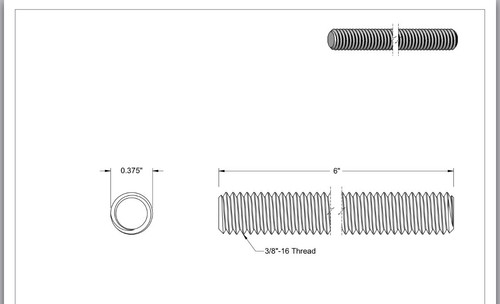 3/8-16 X 6