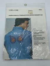 Vtg Coats Clark Embroidery MOD FLOWERS CREATIVE STITCHERY KIT Heat Transfer