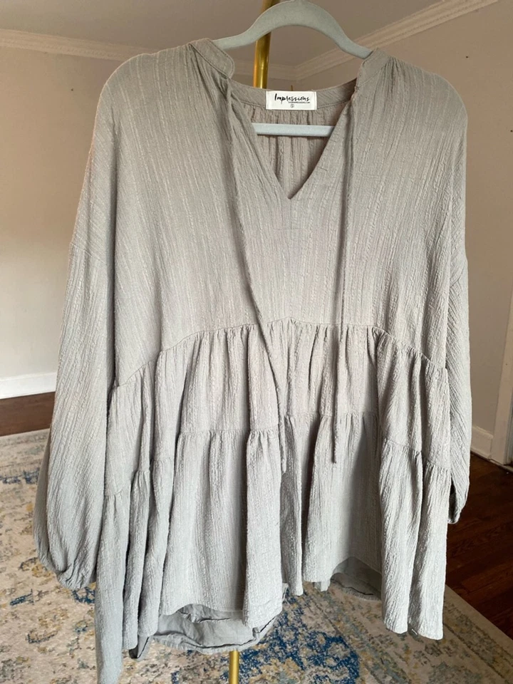 Impresiones Túnica Top Mini Vestido Boutique Niveles Algodón Gasa Primavera Verano Boho Foto 2 de 4