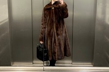 Mahogany Full Pelts Mink Fur Coat - Size M, Made In 2023 Worn Once