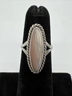 Vintage Navajo Sterling Silver Mother of Pearl Stone Ring S-4 3.9 Grams