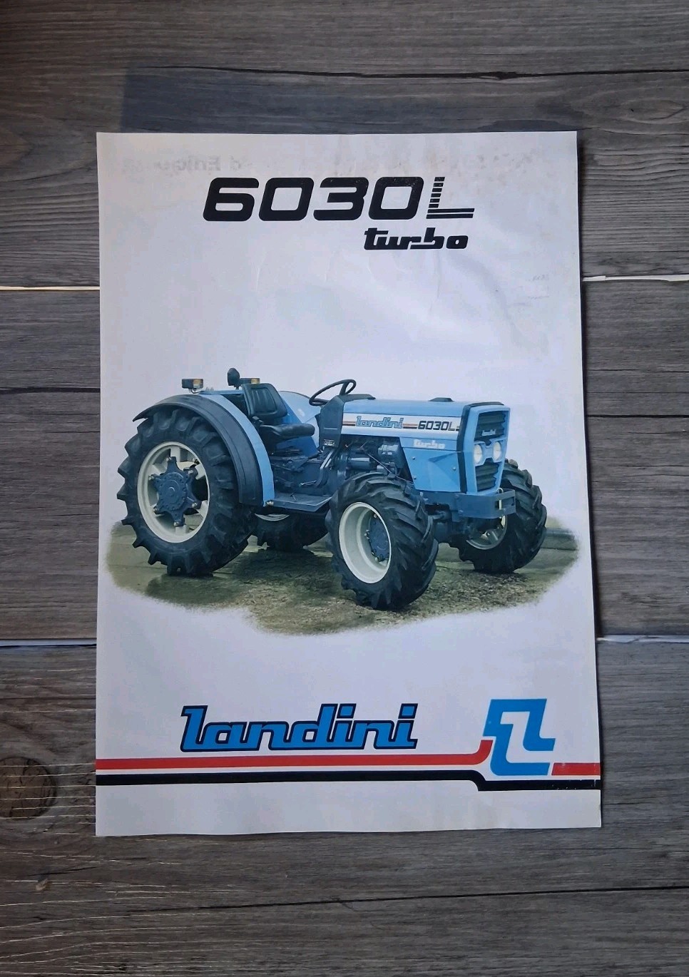Brochure Vintage Trattore Landini 6030 L TURBO 4 Ruote Motrici Anni 80 Perkins