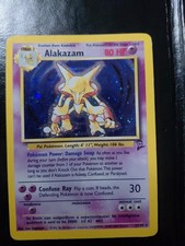 Carta Pokemon Alakazam Set Base 2 WOTC 1/130 Holo Piegato HP