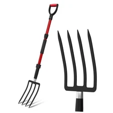 COSITA Pitch Fork for Garden, 44-Inches Pitchfork with Fiberglass Handle, 