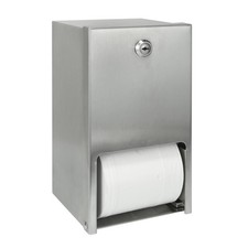 2 Roll Stainless Steel Commercial Dispenser, Heavy Duty Wall Mount Tissue Hol...