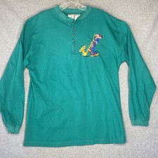 Vintage 90s Disney Store Snow White Dwarves Long Sleeve Henley Shirt Large