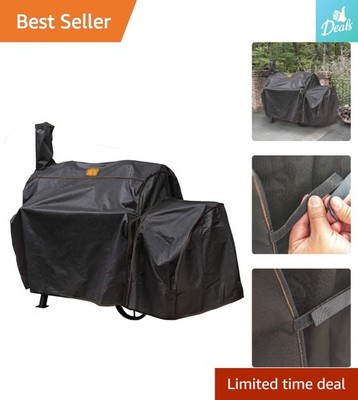Durable Black Polyester Smoker Cover for Oklahoma Joe s Highland Offset Grilling
