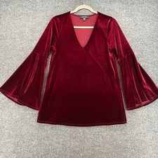 Karen Kane Blouse Top Woemns S Purple Velvet V-Neck Fairy Grunge Y2K Whimsigoth