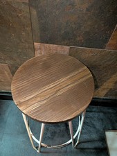 1 x Industrial Hairpin Bar Stool Wood Seat Rustic Cafe Bistro Pub Job - Up to 11