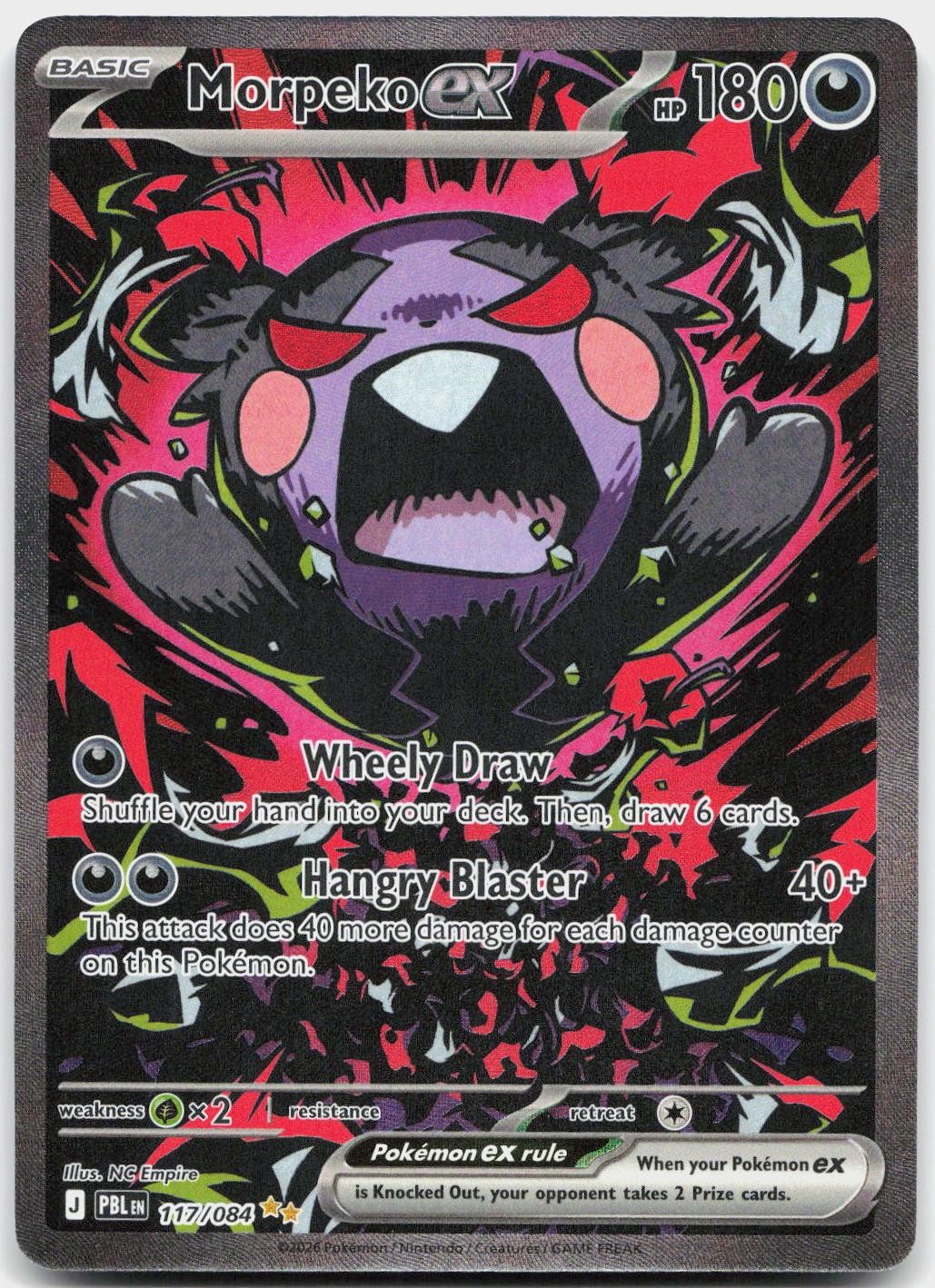 Morpeko ex 117/084 Special Illustration Rare Pitch Black Pokemon Holo Near Mint