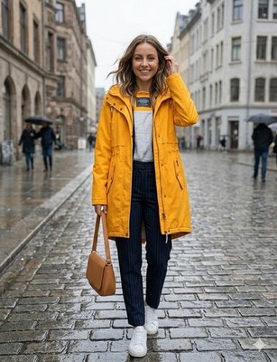 Schmuddelwedda Damen Regenjacke Gelb Größe S Gefüttert Neuwertig
