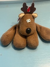 Vtg Rodney Reindeer Hallmark Floppy Felt Plush Bean Bag Christmas Stuffed 8